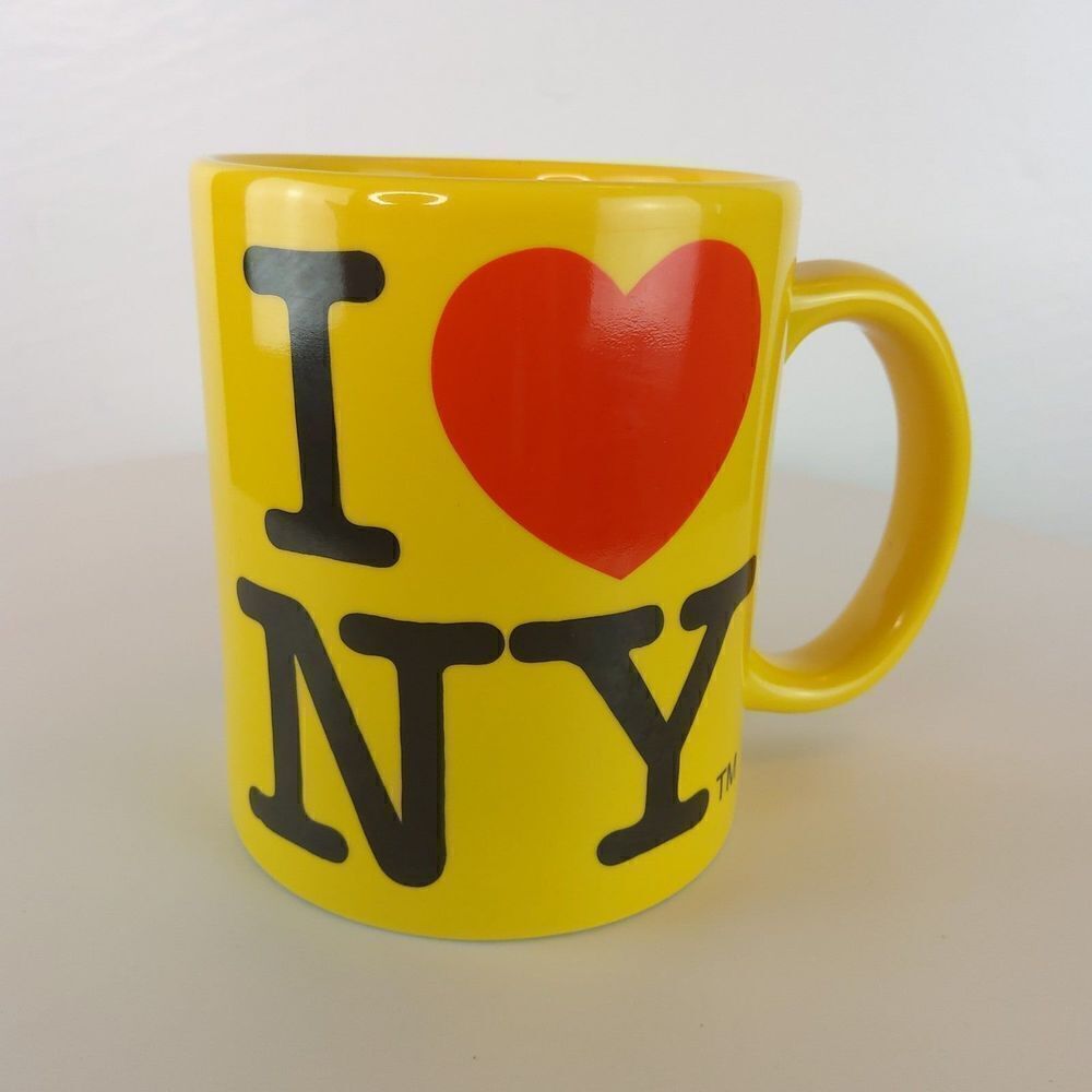 (3/$22)  City Merchandise I ❤️ N Y yellow coffee mug